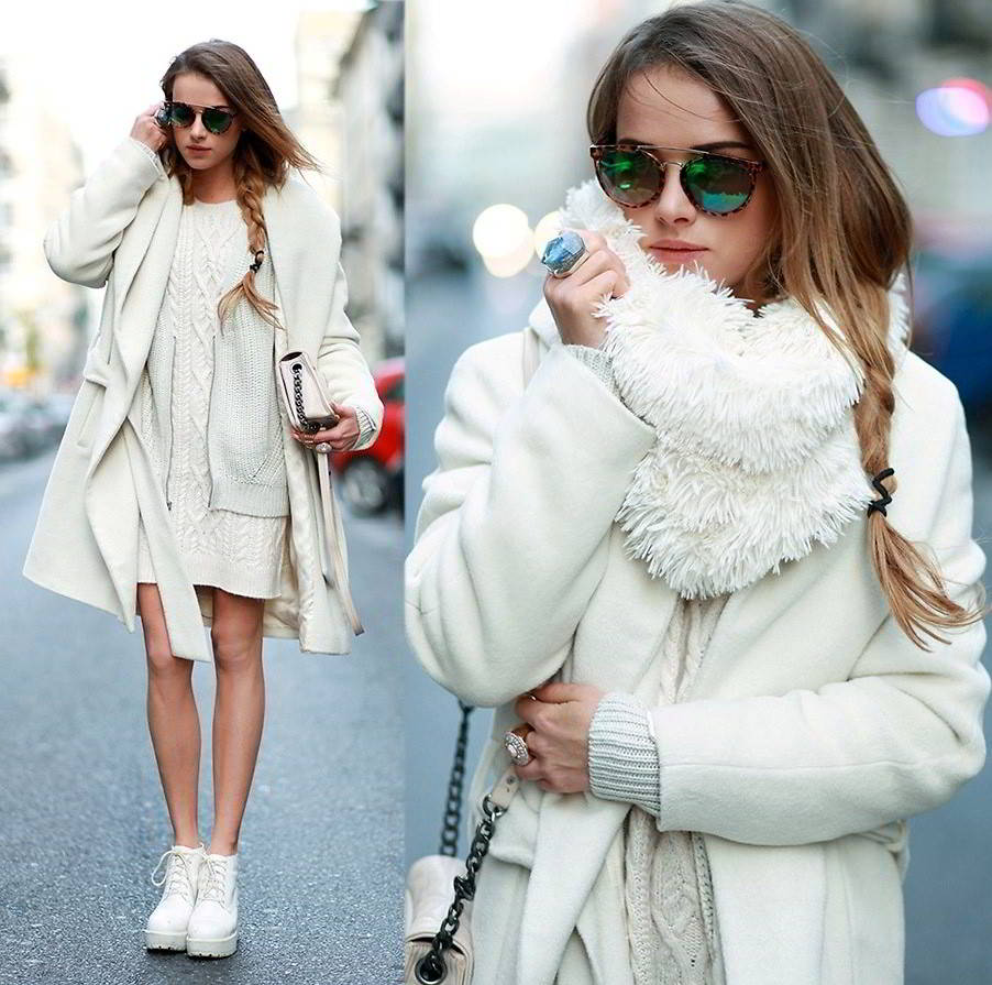 Белый образ на зиму модный