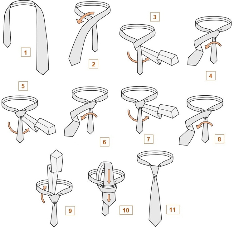 Завязать галстук красиво мужской президентский узел как пошагово