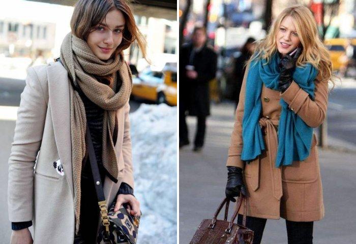 Как завязать шарф под пальто