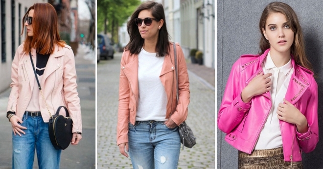 При какой температуре носят кожаную куртку весной. Розовая кожаная куртка. Ярко розовые кожаные куртки. Образы с розовой косухой. Розовая куртка косуха.