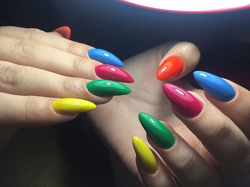 Ногти Разных Цветов Фото