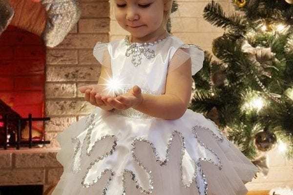 Детский ободок для волос со снежинкой новогодний нарядный