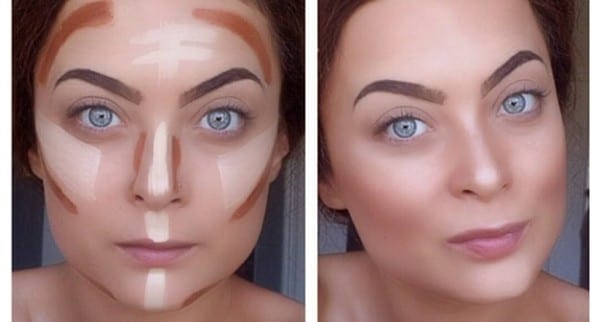 Стройное лицо при помощи макияжа