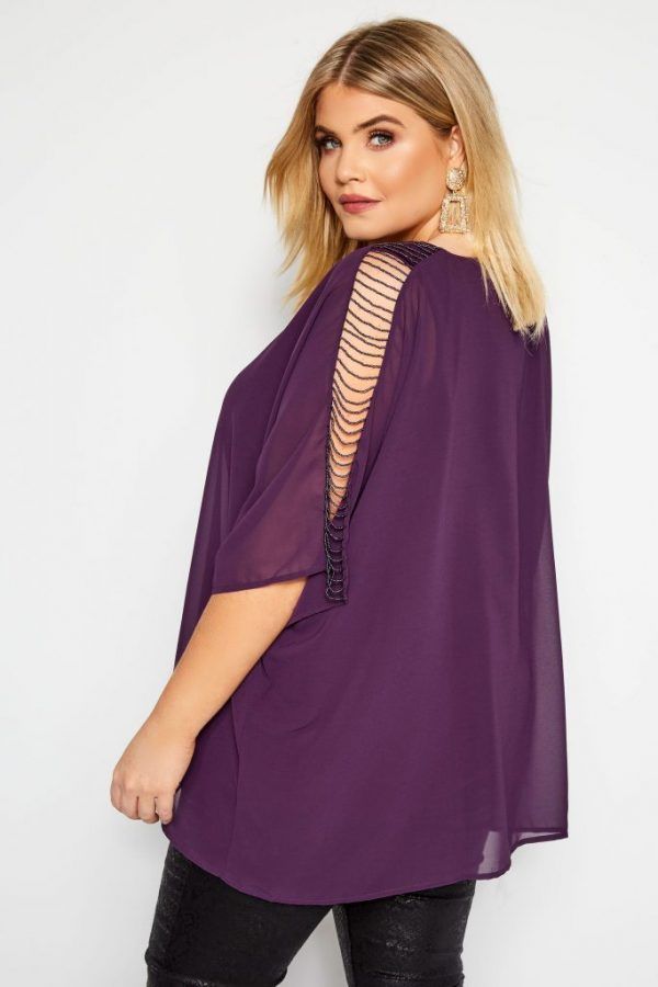 yours london purple beaded cold shoulder cape top 156937 89b8 scaled e1589115746593